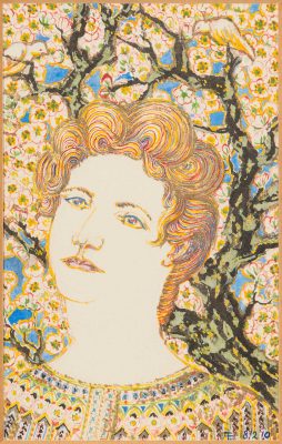 JM1590_Evard_André_Portrait of a Woman_Watercolor on Paper_14x9cm_1910_JM1590