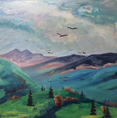 JM1871_André Evard_Landscape,Mountain,Bird_1917_41,5x41