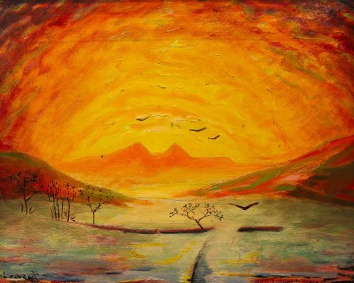 JM2494_André Evard_Sonnenuntergang mit kahlen Bäumen_1918_22x27cm_FRANK RAPP 3