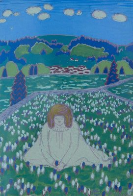 JMG2042_André Evard_Mädchen auf Blumenwiese_o.D._31x36,5cm_RAPP2