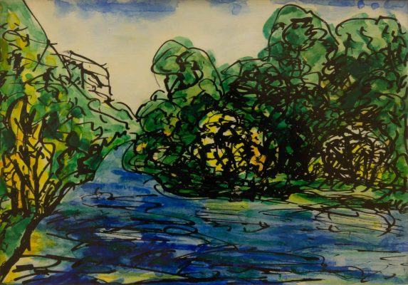 MF019_André Evard_Fluß mit Baum_1964_10,2x14,5cm_FRANK RAPP 3