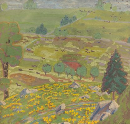 MF055_André Evard_Landschaft mit grüner Tanne_1960-9,2x9,5cm_FRANK RAPP 3