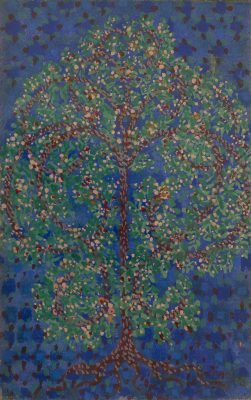 MF058_André Evard_Green tree with blue background_1908_41x51,5cm