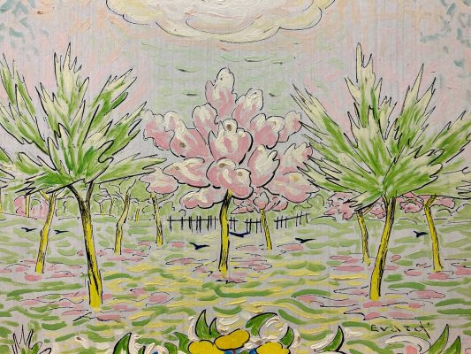 MF304_André-Evard_Baum-mit-Zaun_1957_27x35,2cm-_