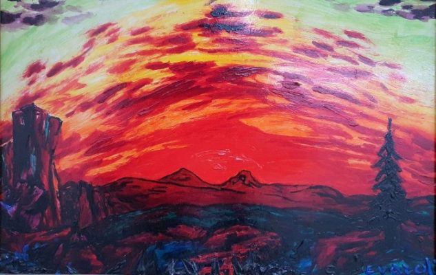 Sonnenuntergnag mit Tanne