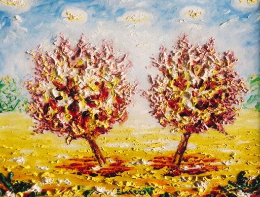 Zwei Bäume im Frühling