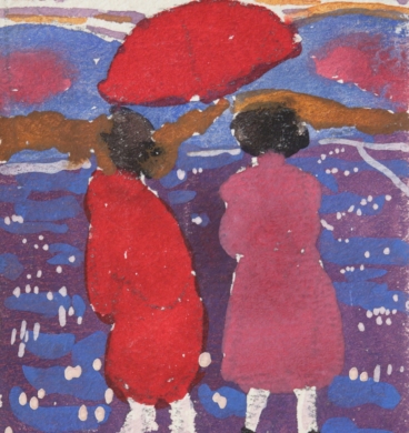 2Mädchen mit Schirm 1911