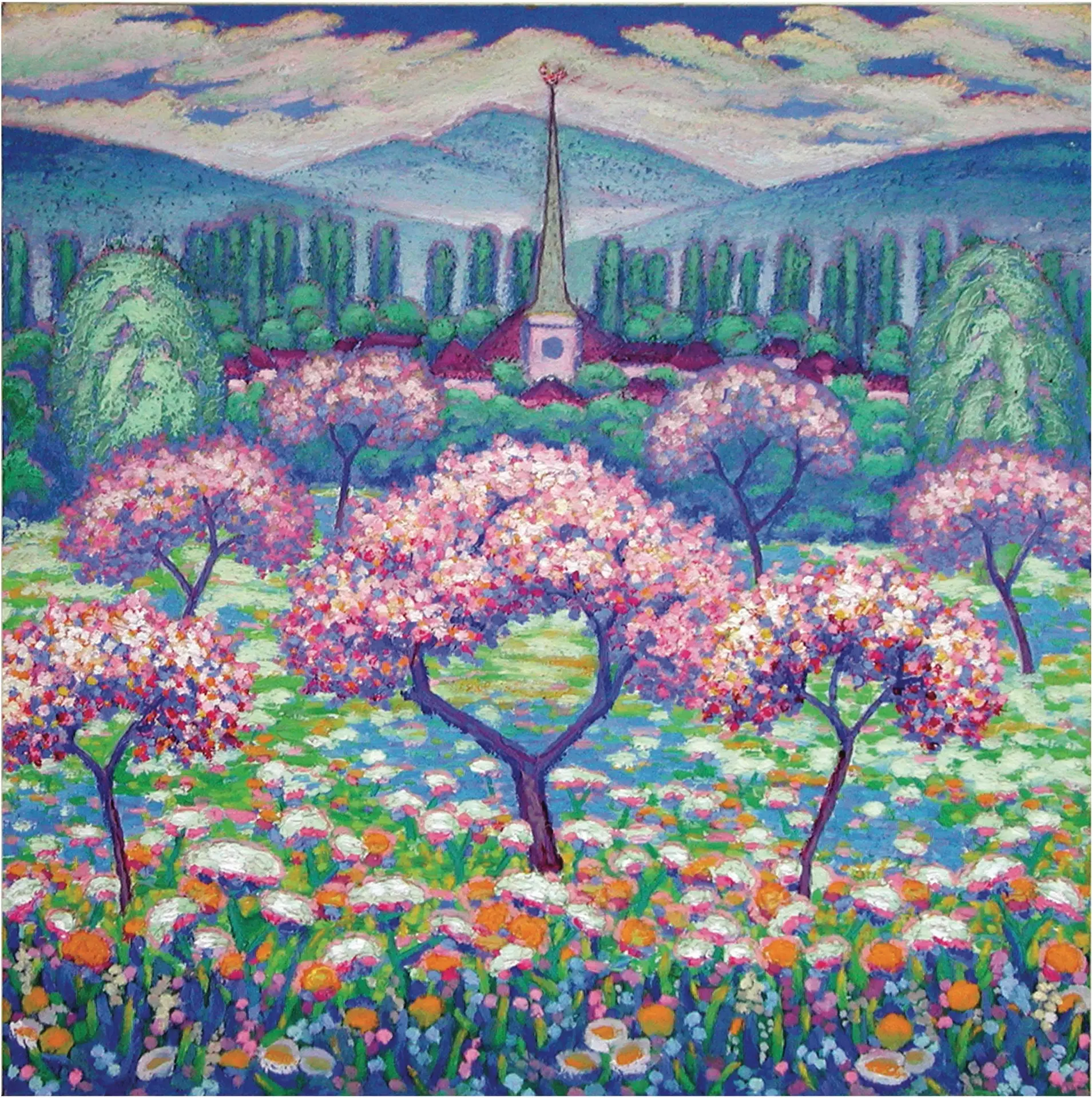 Kirschblüten-und-Kirche
