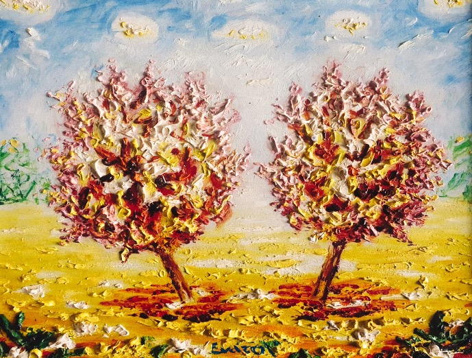 Zwei Bäume im Frühling