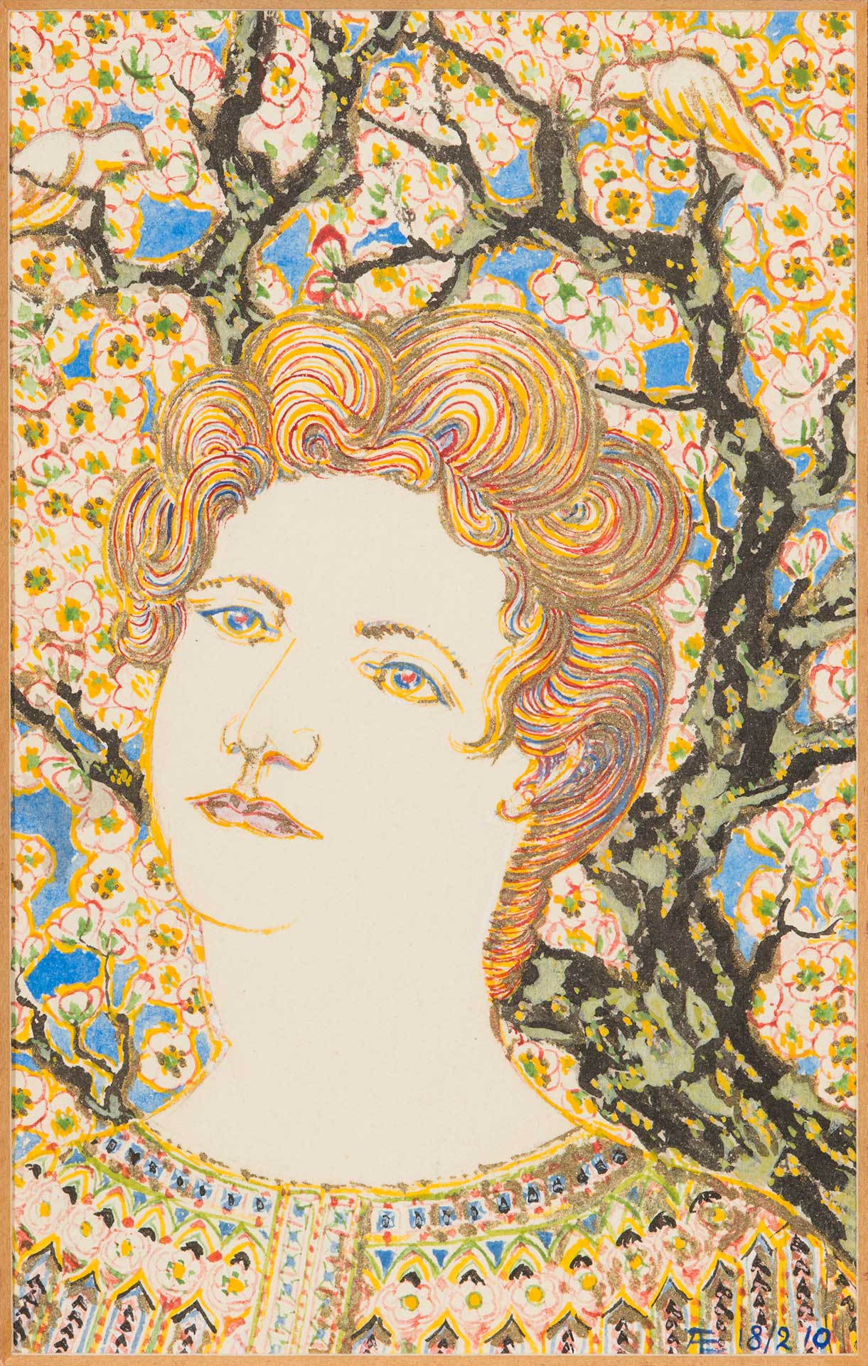 JM1590_Evard_André_Frauenbildnis_Aquarell_auf_Papier_14x9cm_1910_JM1590