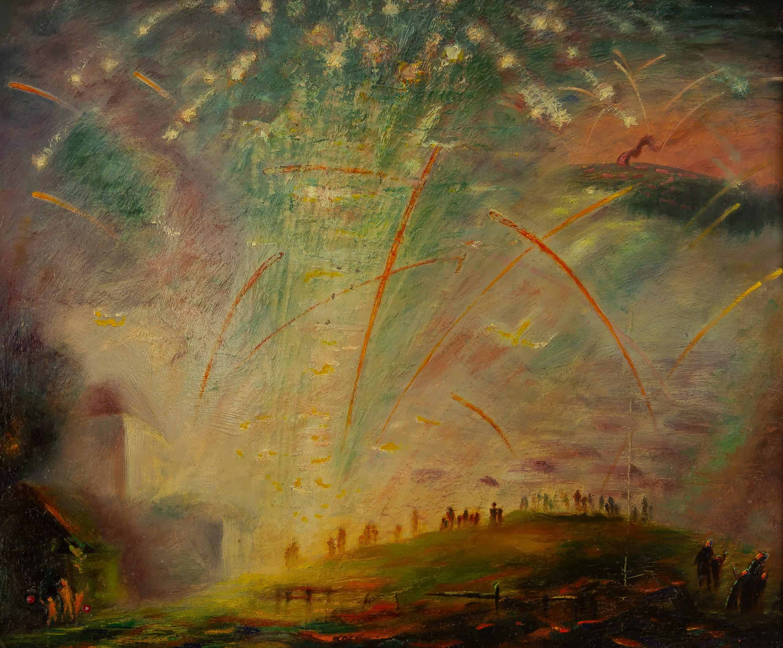 JM1445_André Evard_Feuerwerk mit Evard_1919_38x45cm_FRANK RAPP 3