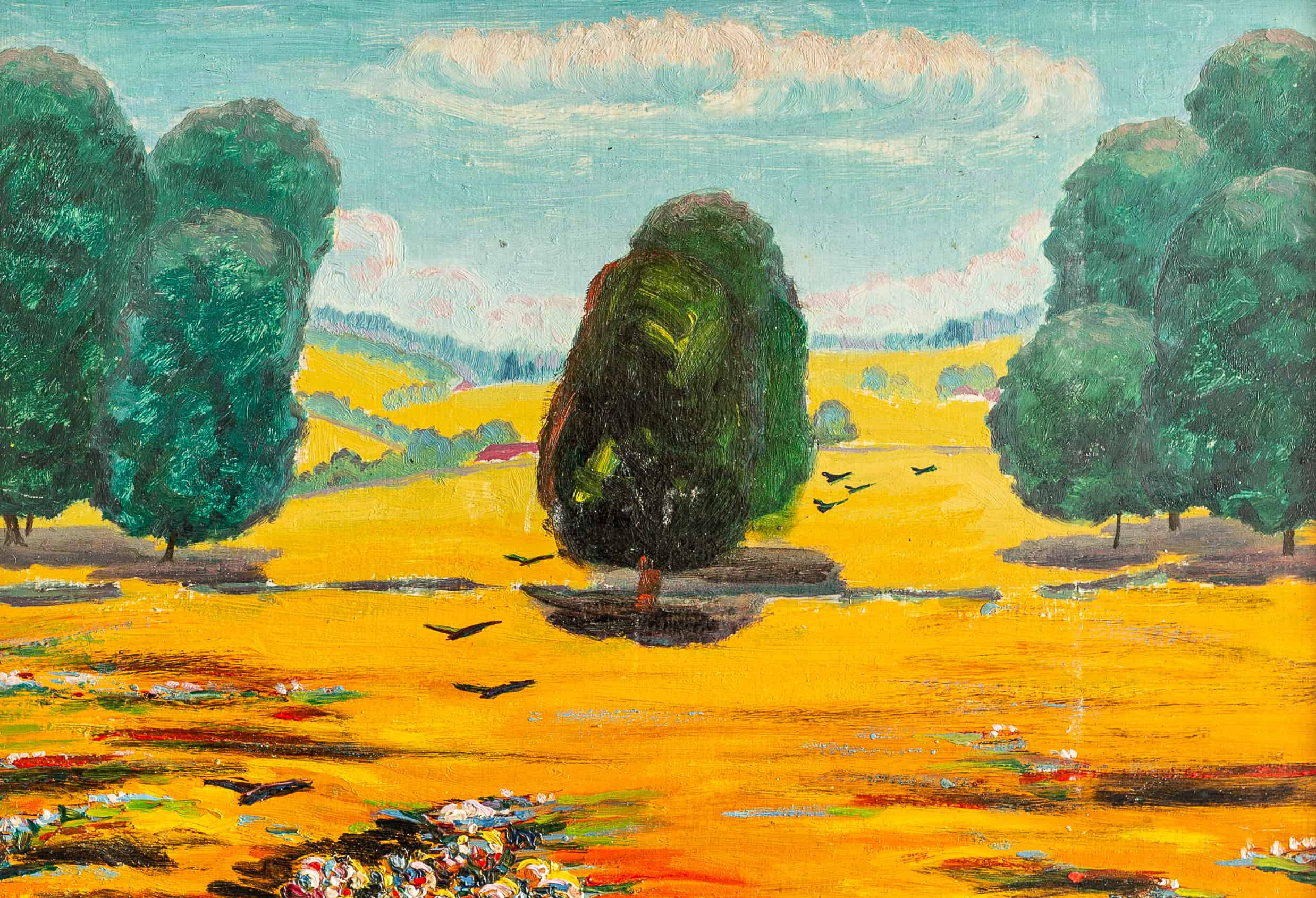 JM1881_André Evard_Baum auf gelber Wiese_1917_22x31,2cm_FRANK RAPP 3