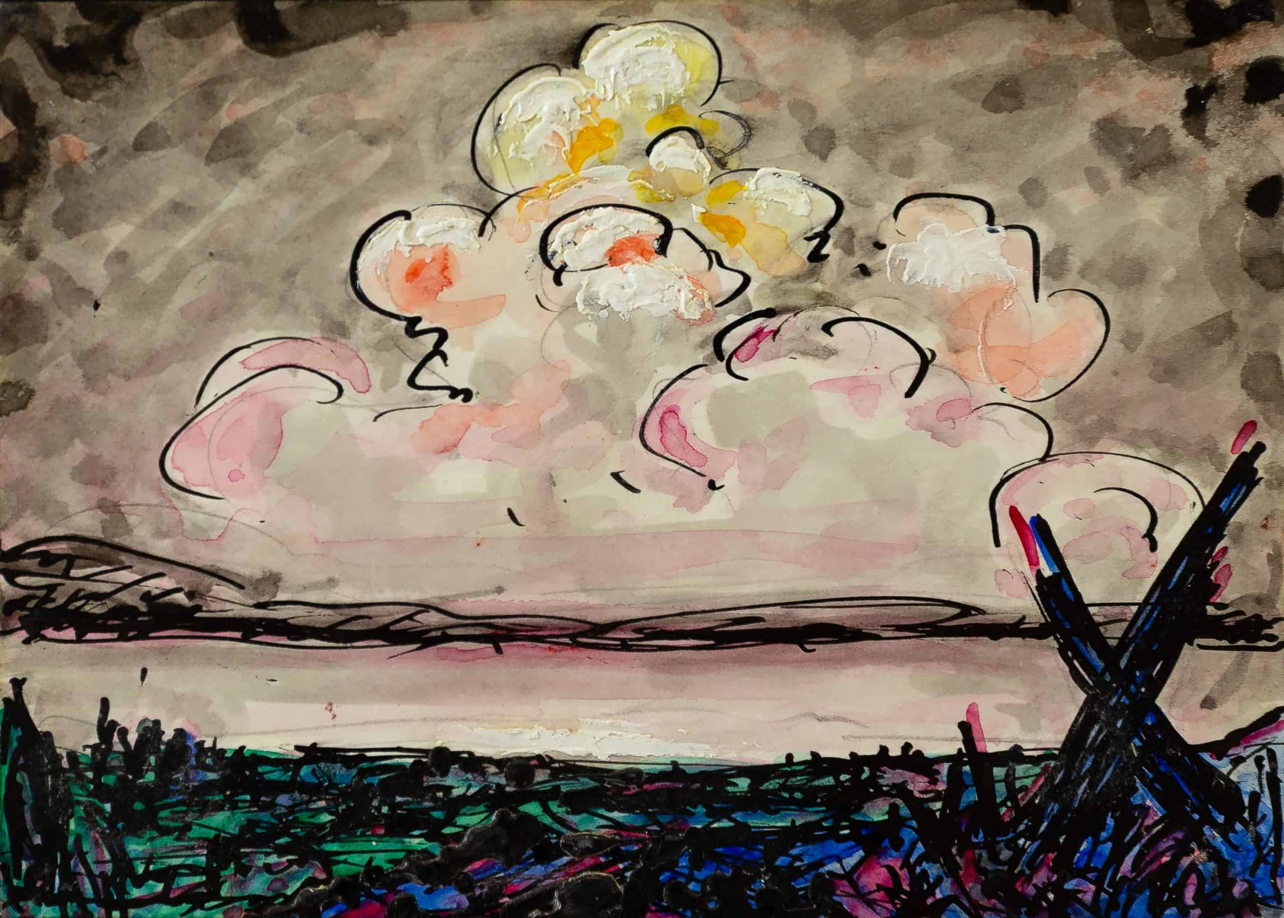 JM2149_André Evard_Cumulus cloud over lake_1969_32,5x27cm